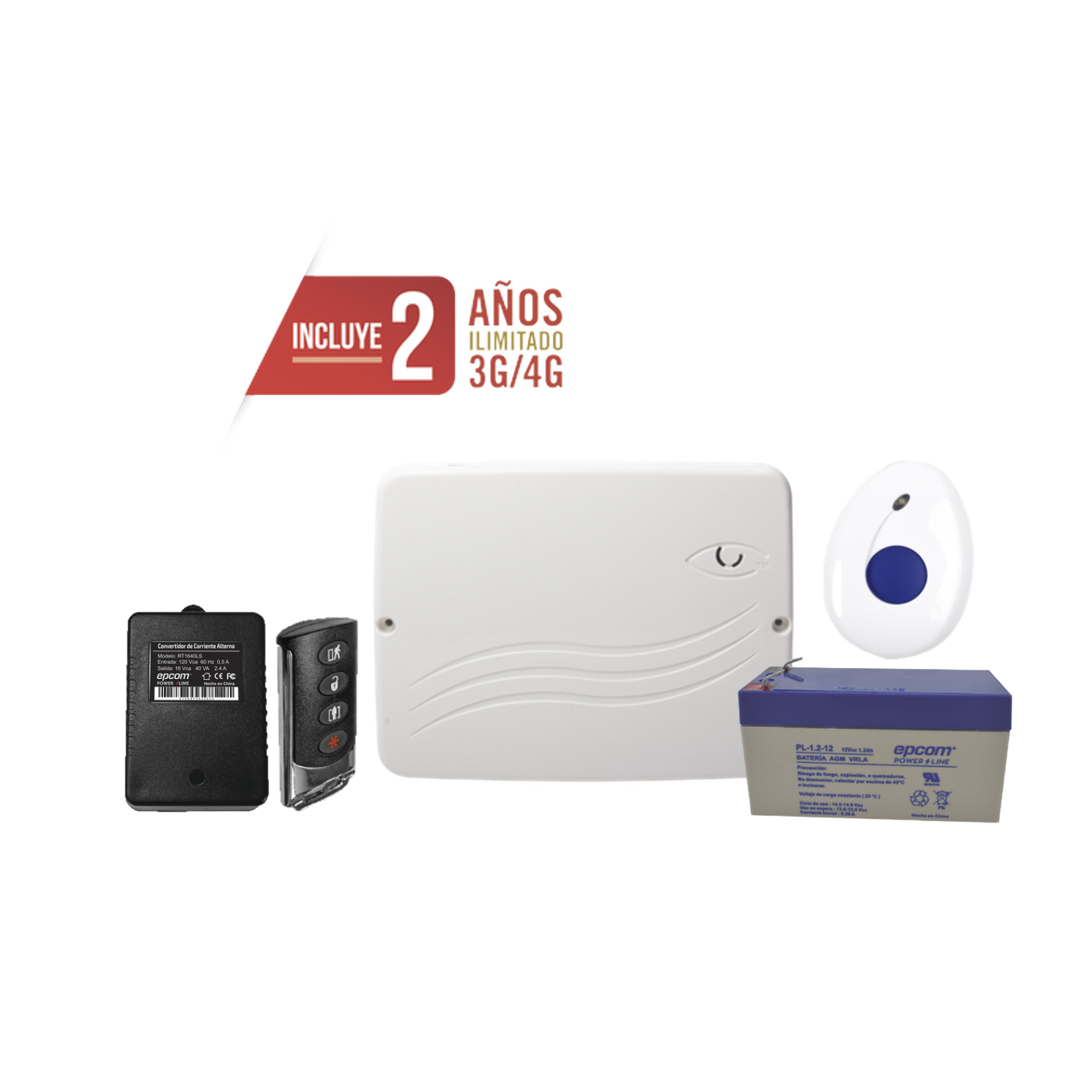 Kit de Panel de Alarma Híbrido 4G LTE con botón de Pánico y Detección