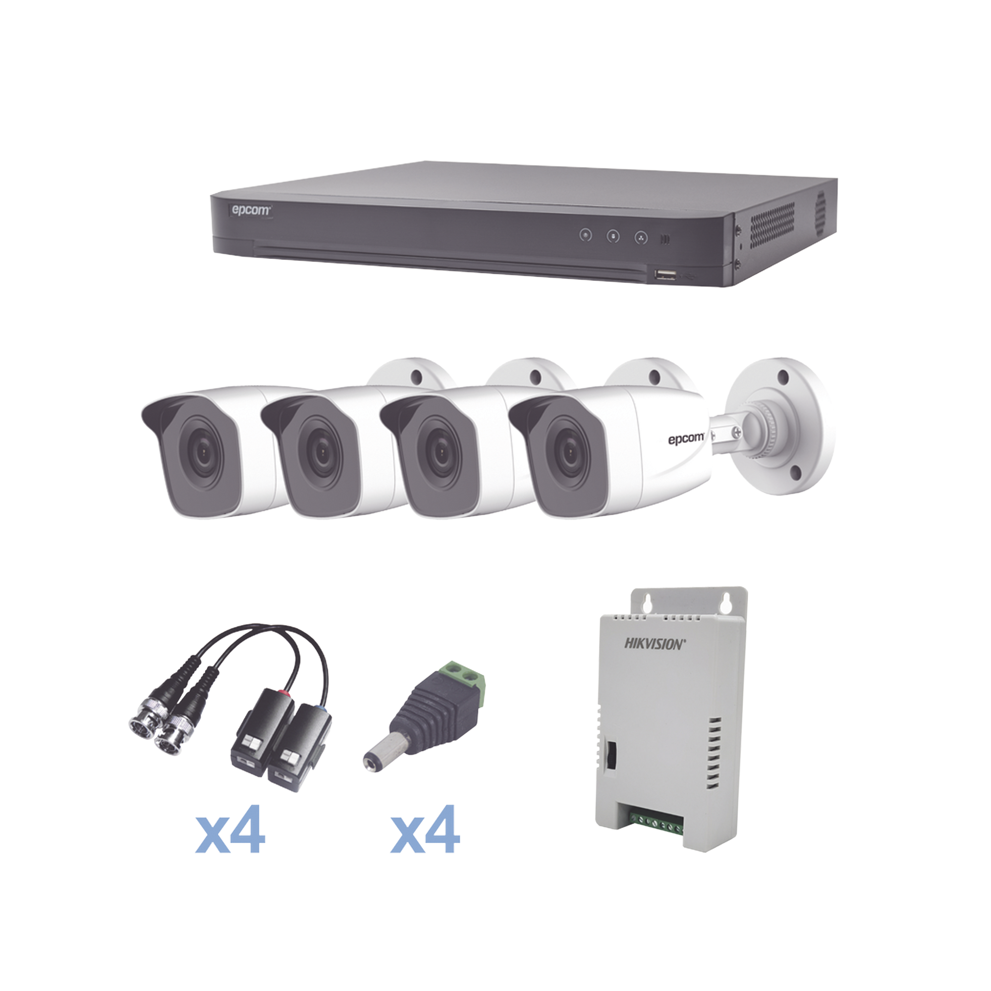 Kit Turbohd 1080p Dvr 4 Canales 4 Cámaras Bala Metálicas Exterior