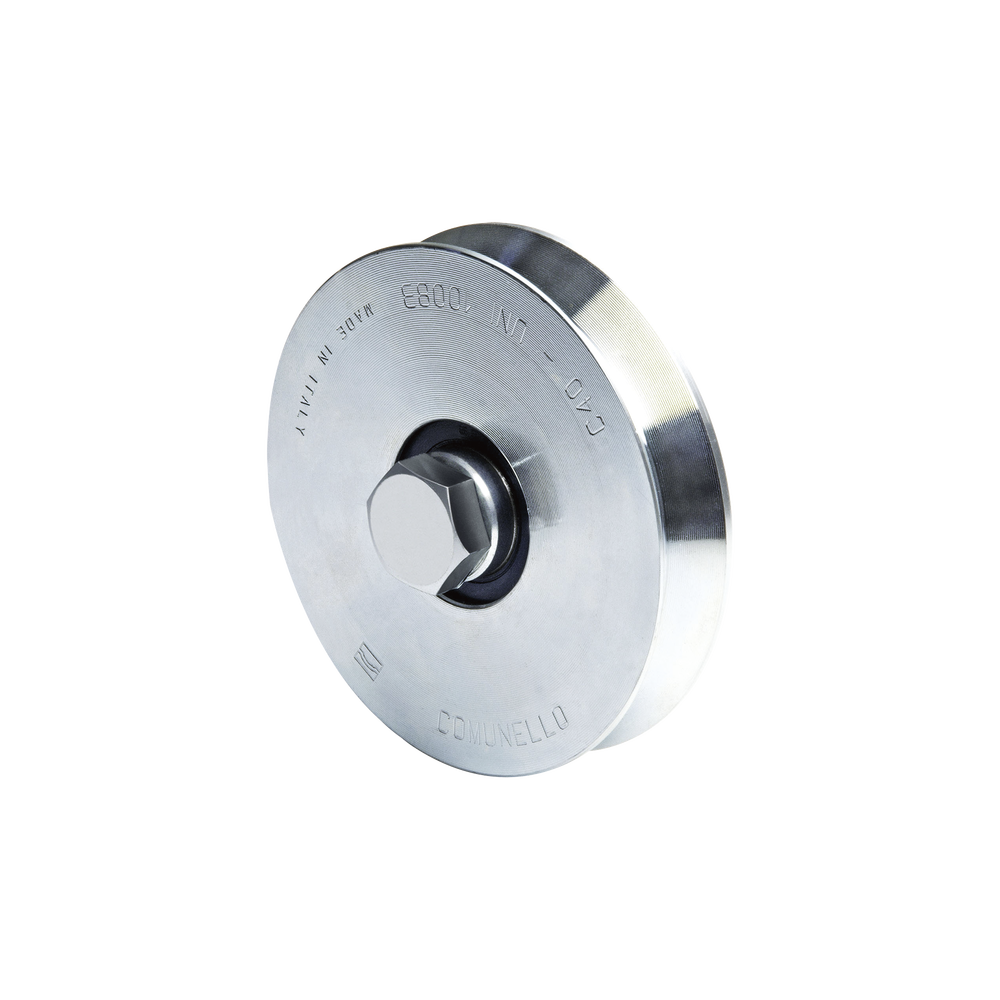 300V / Rueda de 14cm SIN Soporte Para Puertas Corredizas de hasta 270 Kg / Canal Tipo "V"