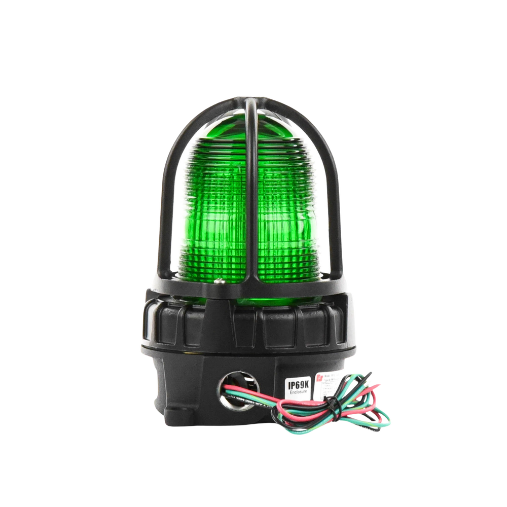 Luz de advertencia LED para ubicaciónes peligrosas, montaje para superficies, 24 VCD, color Verde - Imagen 2