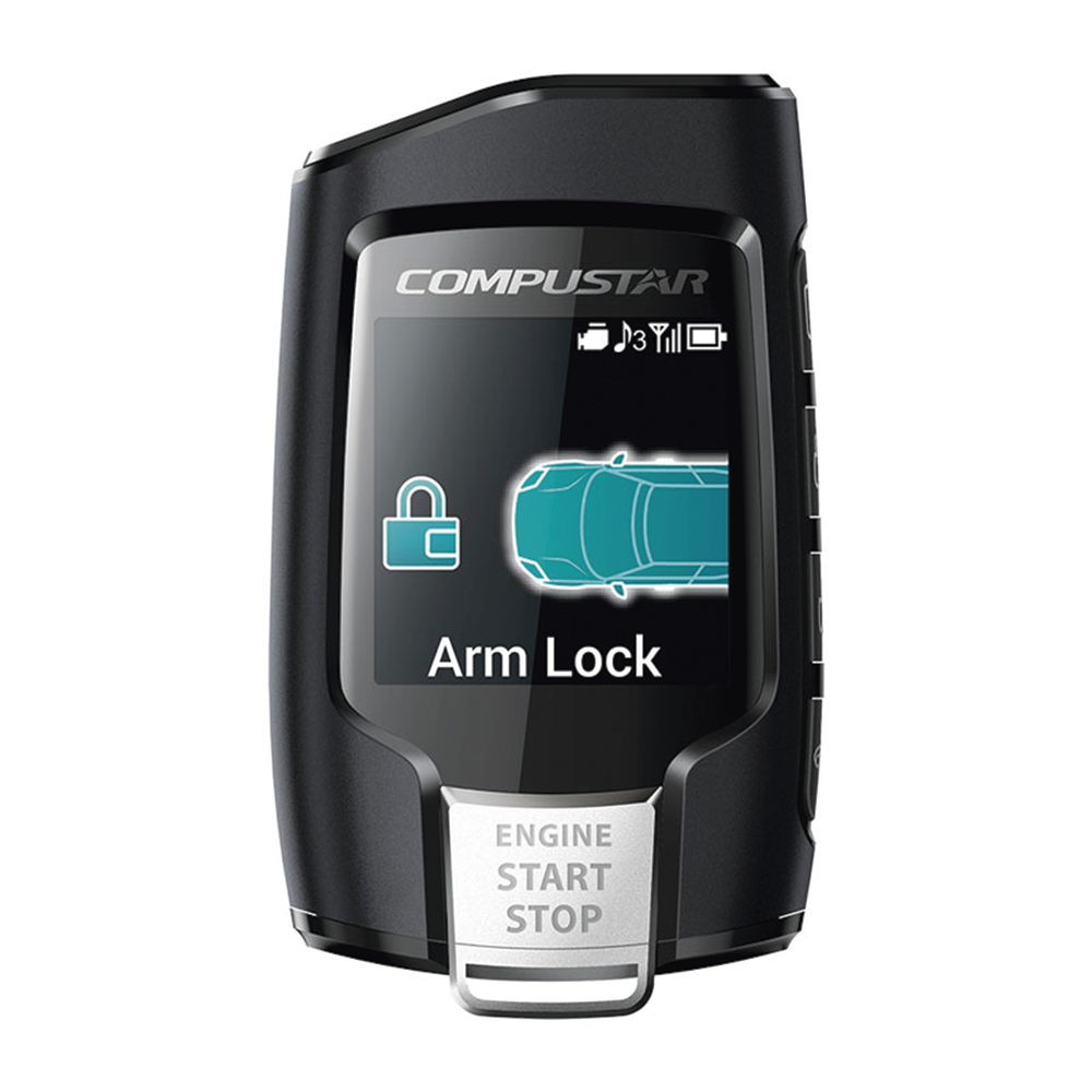 Control Remoto Bidireccional de cuatro botones con pantalla para Sistemas de alarmas Compustar