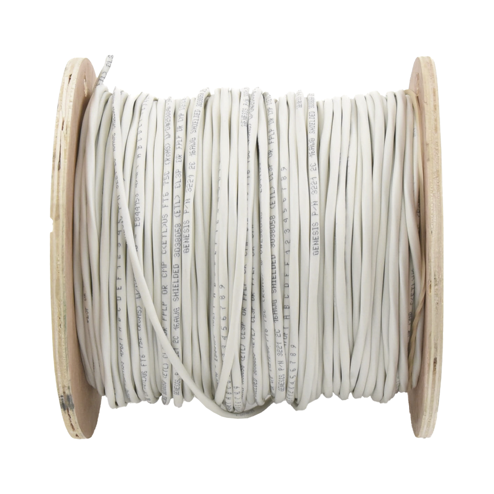 Carrete de 152 Metros (500 Pies) de Cable / 2 x 16 AWG / Blindado / Plenum / Color Blanco / Para Aplicaciones de Audio, Seguridad y Control - Imagen 2