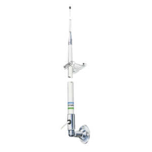 Antena Marina VHF Para Embarcación / Ganancia de 9 dB / Potencia de Entrada de 50 Watts / Incluye Cable Coaxial RG-58 de 20 Pies