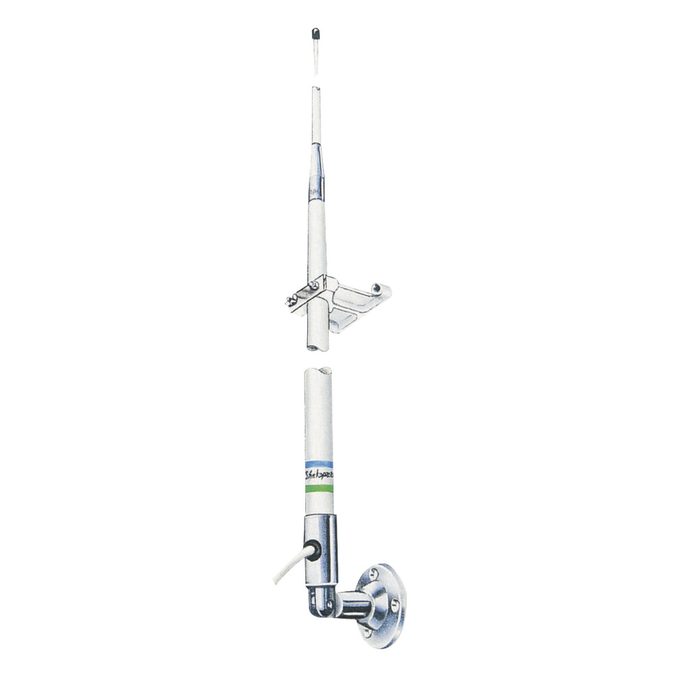 Antena Marina VHF Para Embarcación / Ganancia de 9 dB / Potencia de Entrada de 50 Watts / Incluye Cable Coaxial RG-58 de 20 Pies