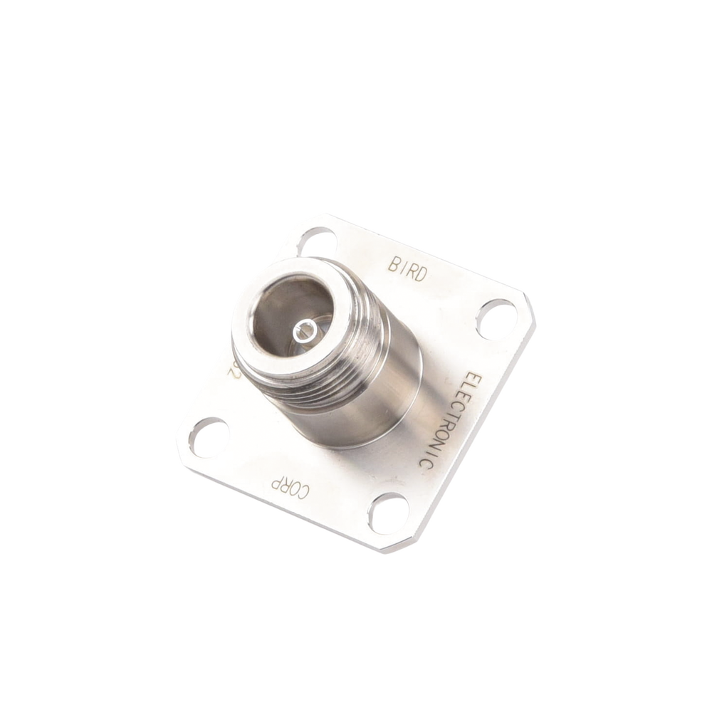 Conector N Hembra de Cambio Rápido / Wattmetro BIRD 43, 4304, 4 perforaciones a 18 mm, Níquel/ Plata/ Teflón.??? - Imagen 2