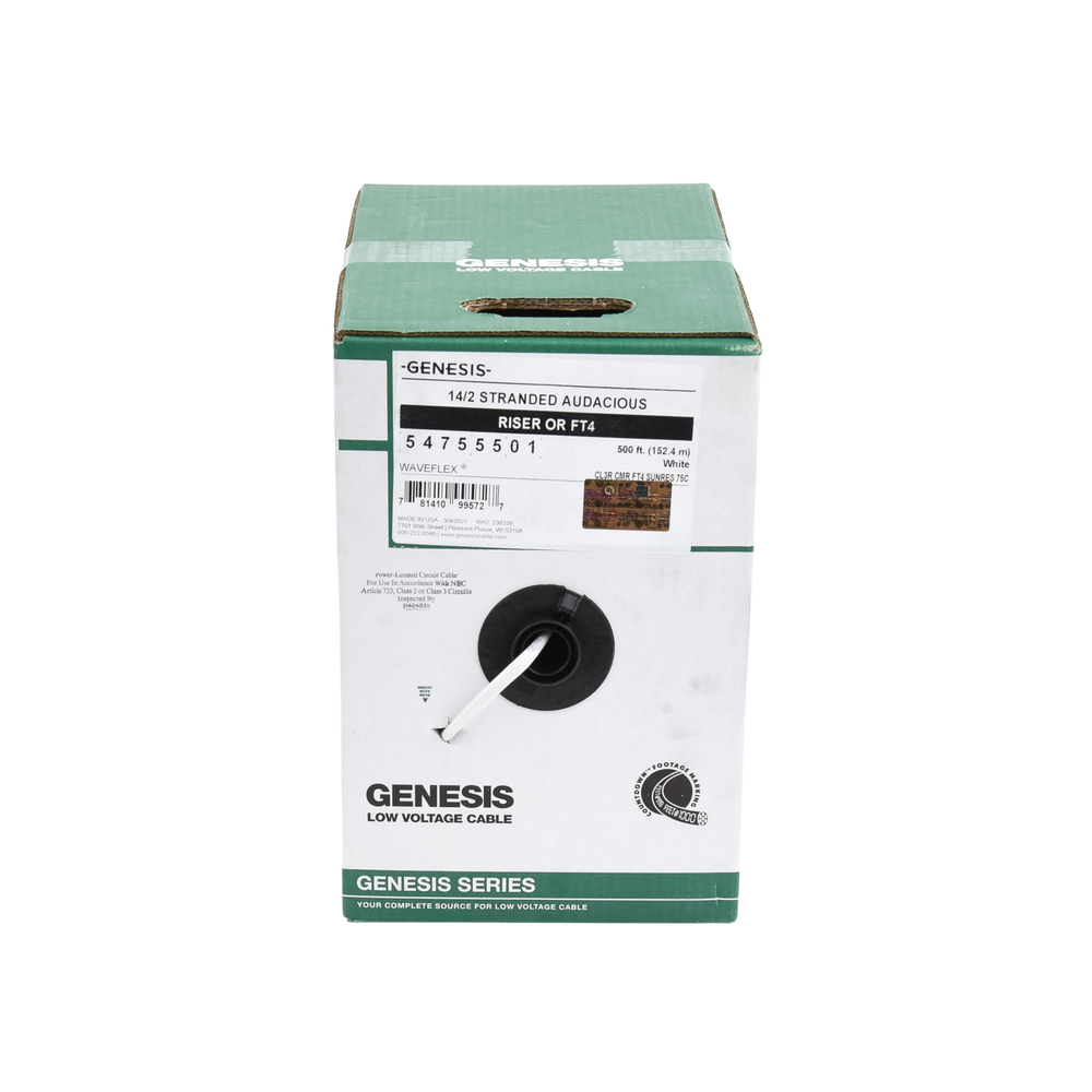 Bobina de 152 Metros (500 Pies) / Cable Audacious / Premium 2 x 14 AWG / Riser / Libre de Oxigeno / Aplicaciones de Audio Profesional - Imagen 4