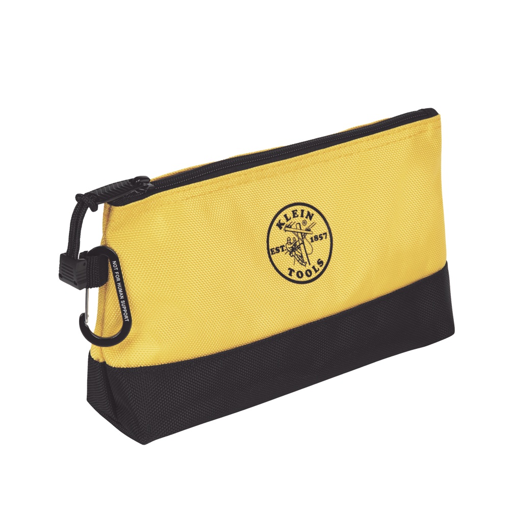 KIT 5 Bolsos Ultra Resistentes para Herramientas con Base y cierre Zipper, Colores: gris claro, amarillo, naranja, azul, gris oscuro. Todos con Mosquetones de Aluminio. - Imagen 5