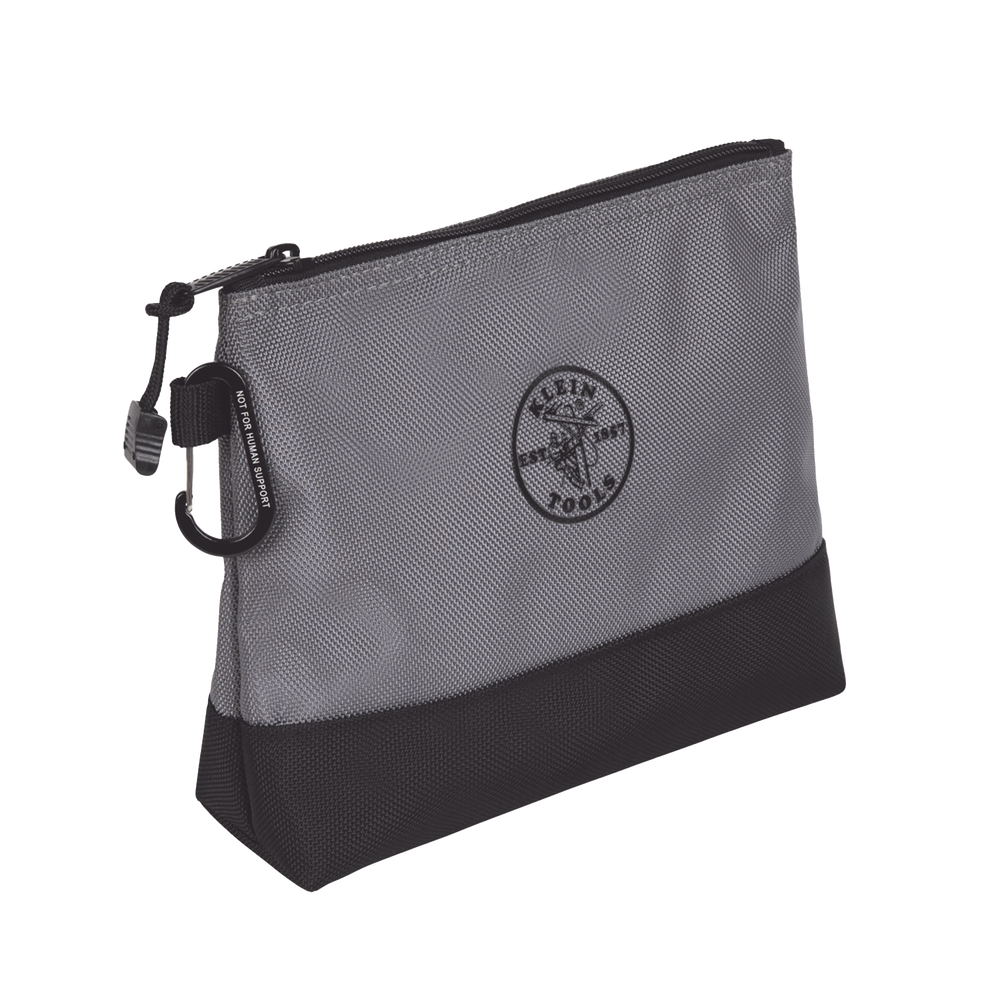 KIT 5 Bolsos Ultra Resistentes para Herramientas con Base y cierre Zipper, Colores: gris claro, amarillo, naranja, azul, gris oscuro. Todos con Mosquetones de Aluminio. - Imagen 6