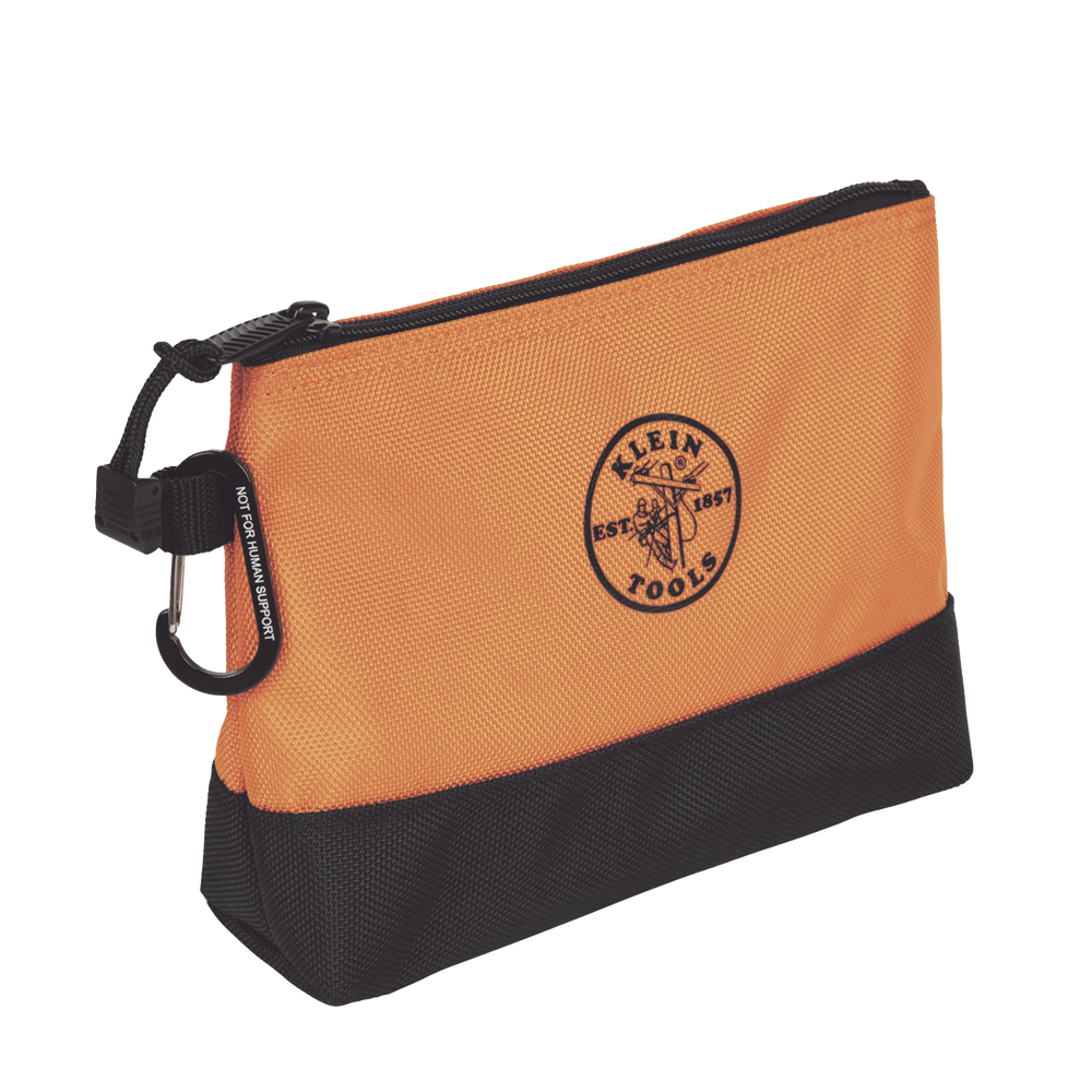 KIT 5 Bolsos Ultra Resistentes para Herramientas con Base y cierre Zipper, Colores: gris claro, amarillo, naranja, azul, gris oscuro. Todos con Mosquetones de Aluminio. - Imagen 4