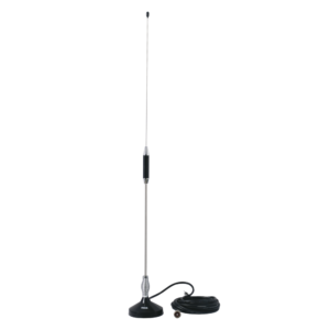 Antena Móvil para Rango de Frecuencia de Banda Civil (CB) 26.960 - 27.400 MHz.