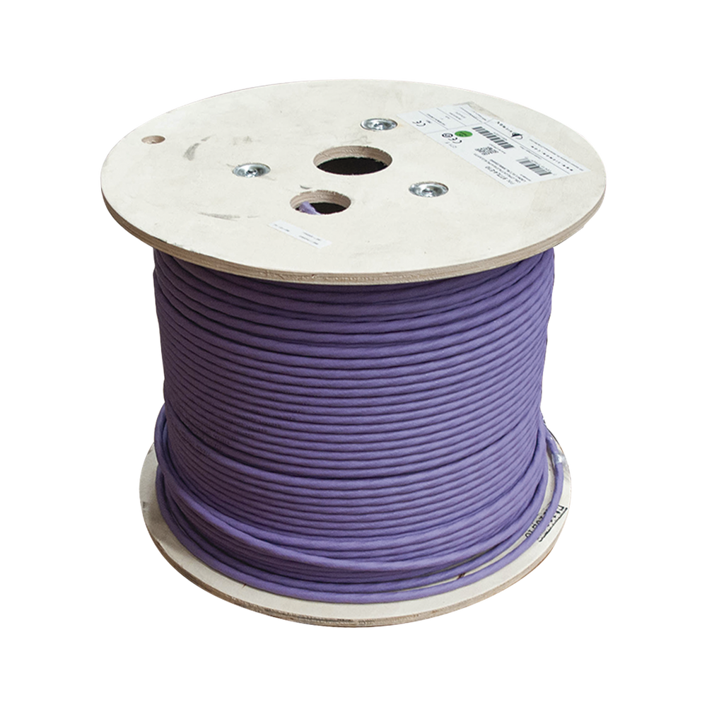 Bobina de Cable Blindado S/FTP de 4 Pares, Cat7A, Inmune a Ruido e Interferencias, LS0H (Bajo Humo, Cero Halógenos), Color Violeta, 305 Metros (1000 Pies) - Imagen 3