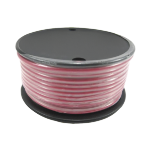 Rollo de cable grado marino calibre 12 en color rojo de 100 pies (30.48 m).