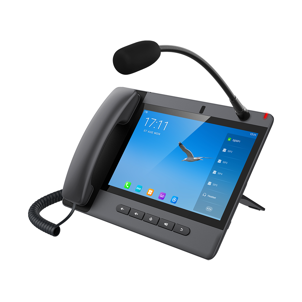 TelǸfono IP Android 9.0 Empresarial para voceo 20 l??neas SIP, pantalla tǭctil, Wi-Fi y Bluetooth, PoE, Voceo/ Musica por Multicast, puertos Gigabit, soporta recepci??n de video. - Imagen 2