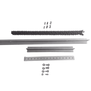 Extensión de Riel Tipo T para Portones / 1 Metro / Cadena de Alta Resistencia 2 mts / Conector Modular para Múltiples Secciones / Compatible con ACCESSRAILT3 / Bracket y Tornillería Incluidos