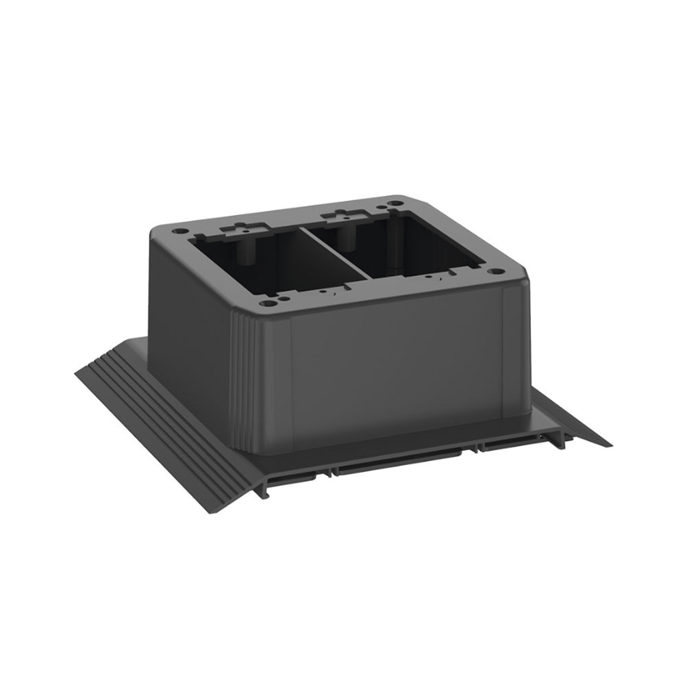 Caja de Conexión Doble, Para Uso con Canaleta de Piso AFR4BCBL6, Material PVC Rígido, Color Negro - Imagen 2
