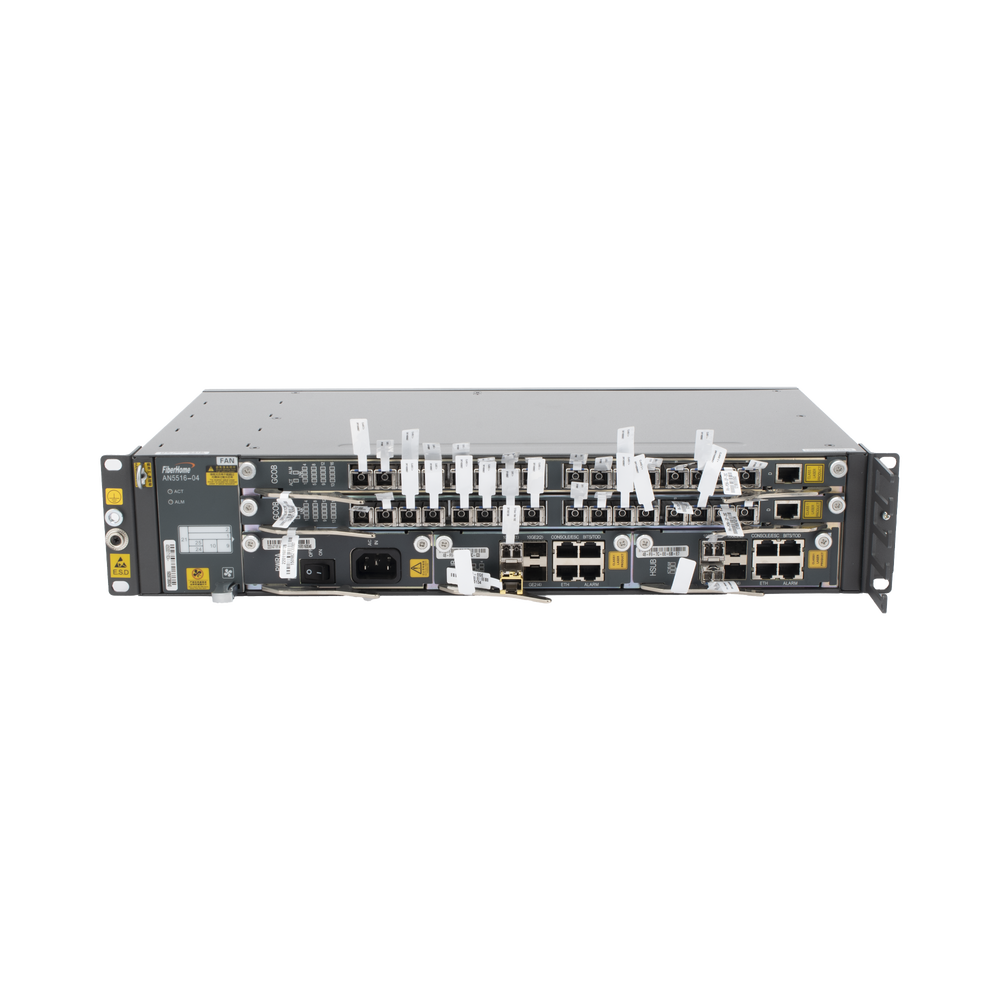 OLT Carrier Class Modular GPON, 2 Ranuras, Incluye 2 Tarjetas de Servicio de 16 puertos GPON, (32 Modulos GPON C+ Incluidos) 1 Fuente de CA, 2 UR, Incluye Instalaci??n de software UNM2000, (Interoperabilidad con ONU??s de Terceros sin Costo)