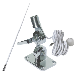 Antena marina de 6 dB de ganancia y montaje rotativo de acero inoxidable con 5 m de cable y conectores de instalaci??n