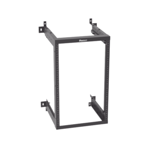 Rack PanZone?? de Montaje en Pared, de 19in, Profundidad Ajustable, Rieles Numerados y Roscados #12-24, 18 UR, Color Negro