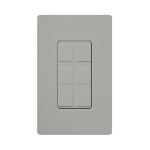 Placa de 6 puertos color gris