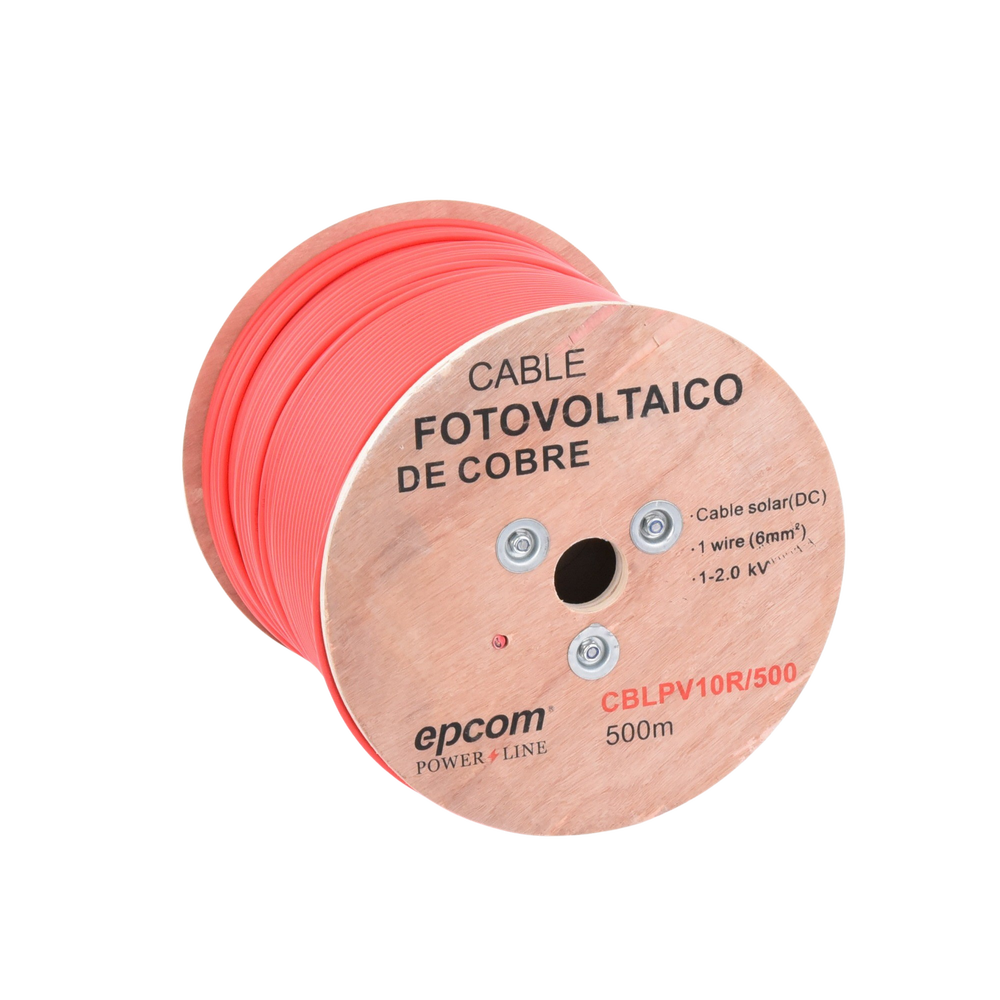 Carrete de 500 Metros / Cable Fotovoltaico Rojo / Material COBRE / 6mm² (10AWG) / 2000 Vcc - Imagen 2