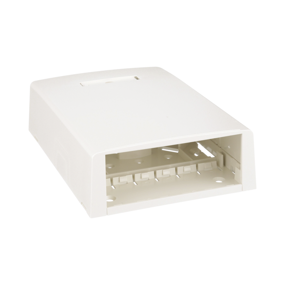Caja de Montaje en Superficie, con Accesorio para Resguardo de Fibra ?ptica, para 12 M?dulos Mini-Com, Color Blanco Mate - Imagen 3