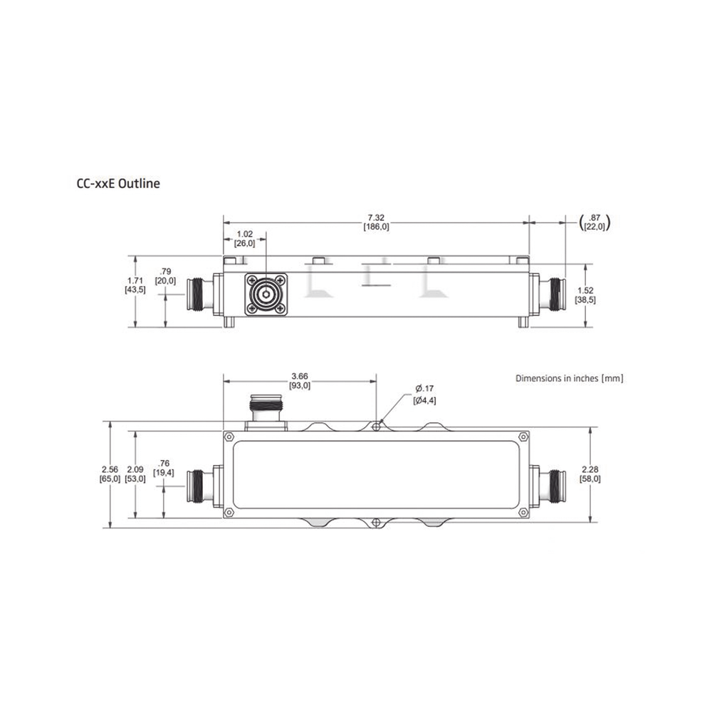 Acoplador direccional 10dB 575-2700MHz 300W - 161 dBc 4.3 - 10 IP67 - Imagen 2