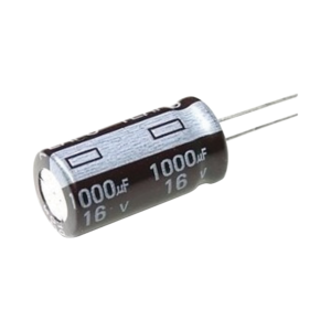 Capacitor Electrol??tico de Aluminio, Radial de 1000 ??Fd, 16 Vcc, 105 ??C, 10 x 15 mm.
