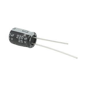 Capacitor Electrol??tico de Aluminio, Radial de 220 ??Fd, 25 Vcc, 105 ??C, 8 x 11 mm, .