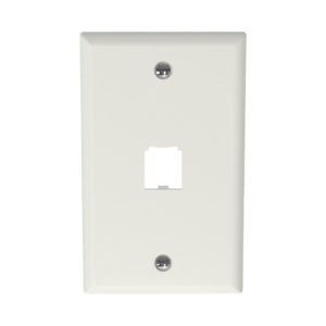Placa de Pared Vertical Cl?sica, Salida Para 1 Puerto Mini-Com, Color Blanco Mate