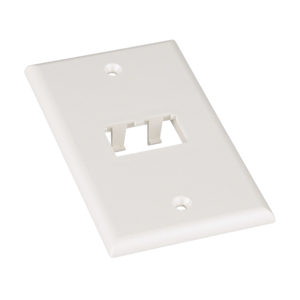 Placa de Pared Vertical Cl?sica, Salida Para 2 Puertos Mini-Com, Color Blanco Mate - Imagen 2
