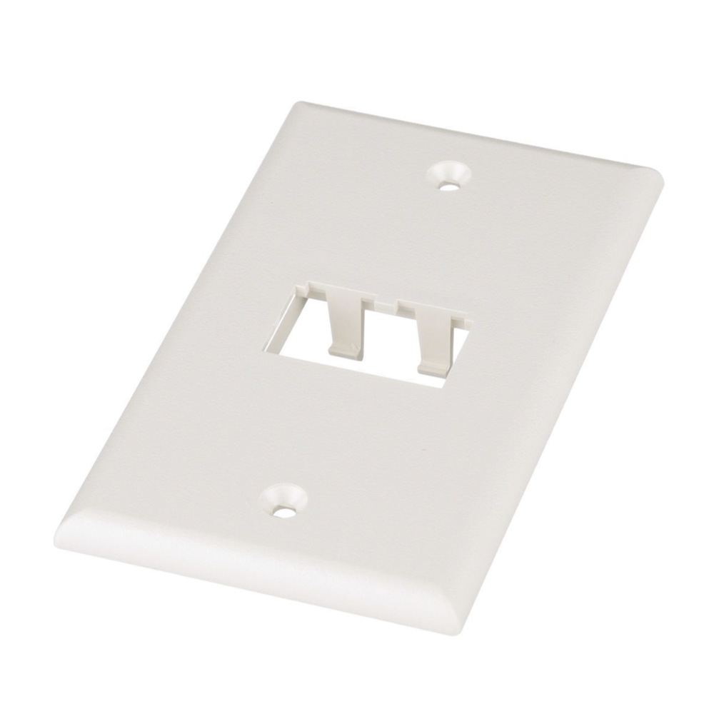 Placa de Pared Vertical Cl?sica, Salida Para 2 Puertos Mini-Com, Color Blanco Mate - Imagen 3