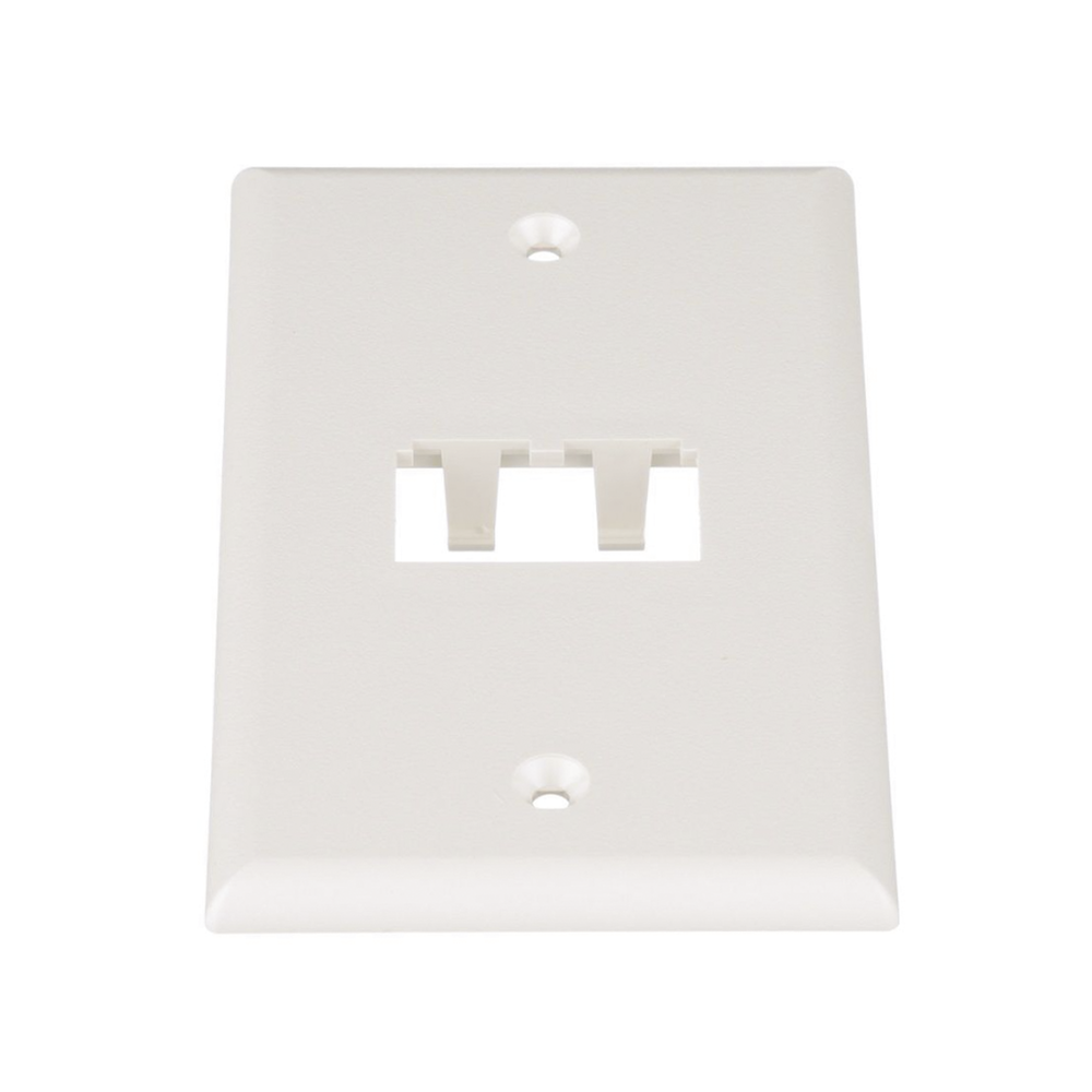 Placa de Pared Vertical Cl?sica, Salida Para 2 Puertos Mini-Com, Color Blanco Mate
