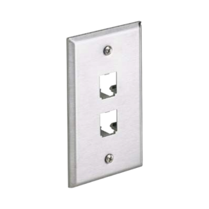 Placa de Pared Vertical, de Acero Inoxidable, Salida Para 2 Puertos Mini-Com
