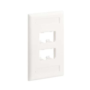 Placa de Pared Vertical Cl?sica, Salida Para 4 Puertos Mini-Com, Con Espacios Para Etiquetas, Color Blanco Mate