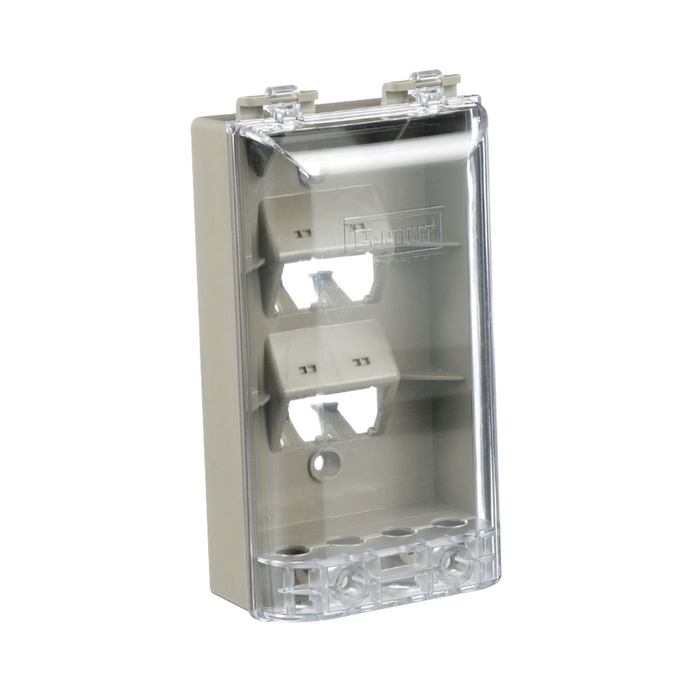 Placa de Pared Vertical, Resistente al Agua con Protecci?n IP56, Acepta 4 M?dulos Mini-Com, Color Gris - Imagen 3