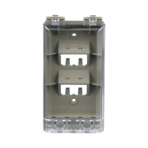 Placa de Pared Vertical, Resistente al Agua con Protecci?n IP56, Acepta 4 M?dulos Mini-Com, Color Gris