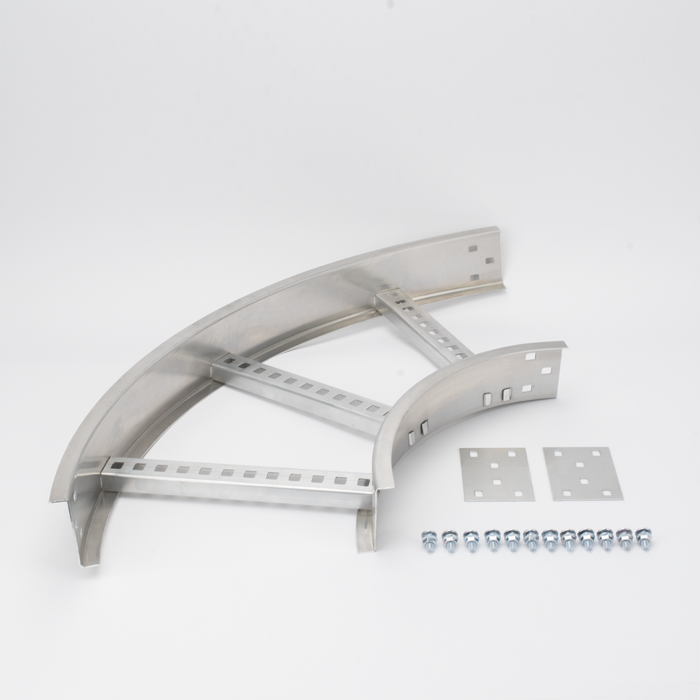 Curva Horizontal de Aluminio de 90° Perfil Z / Peralte 3 1/4" / Ancho 12" / Radio 8" / Incluye Tornillería (CHC90EZ314R8X12AK) - Imagen 2