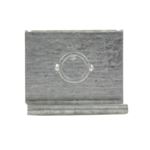Placa salida a tubo automática con chequeador 1/2 y 3/4 de 66 mm, con acabado Electro Zinc