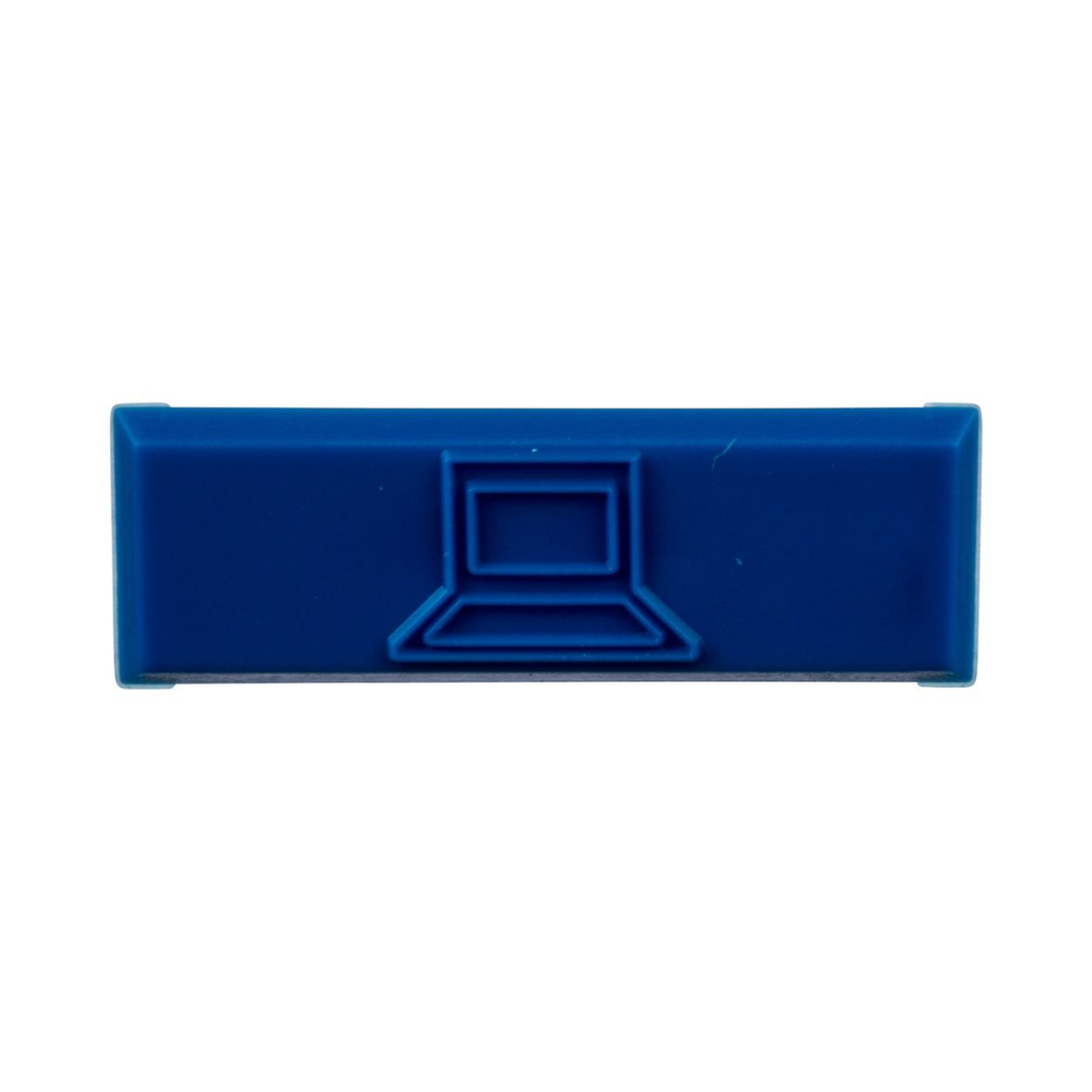 Paquete de 100 Iconos de Datos de Instalaci?n a Presi?n, Para Jacks Mini-Com de Panduit, De Pl?stico, Color Azul