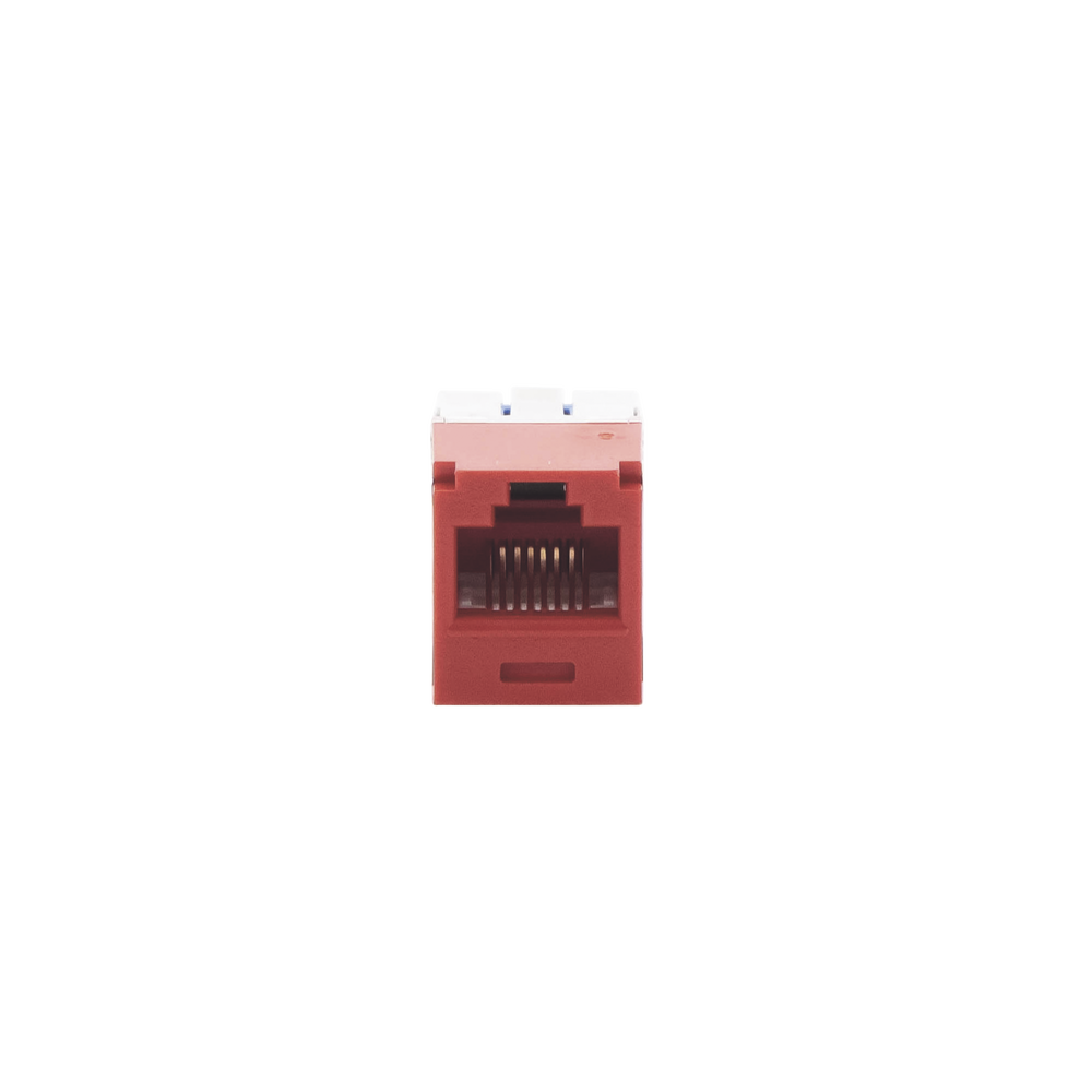 Conector Jack RJ45 Estilo TG, Mini-Com, Categor?a 6A, de 8 Posiciones y 8 Cables, Color Rojo - Imagen 3