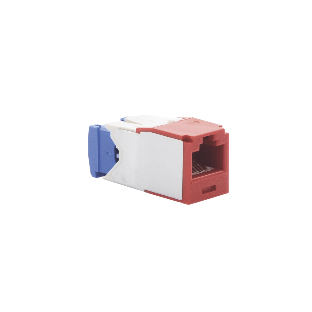 Conector Jack RJ45 Estilo TG, Mini-Com, Categor?a 6A, de 8 Posiciones y 8 Cables, Color Rojo - Imagen 5