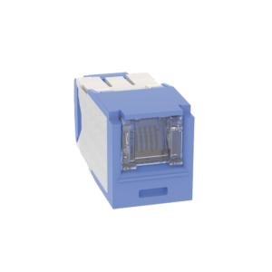 Conector Jack RJ45 Estilo TG con Ventana, Mini-Com, Categor?a 6A, de 8 Posiciones y 8 Cables, Color Azul