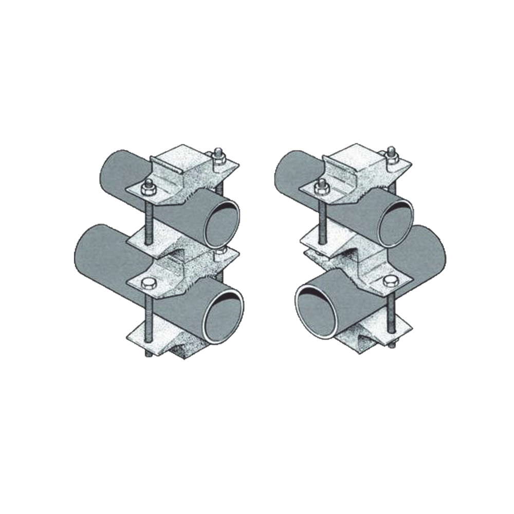 Juego Sencillo en Aluminio de Abrazadera Dual para Mǭstiles de 3.81 a 7.31 cm. de Diǭmetro (REQ. 2 x Antena).