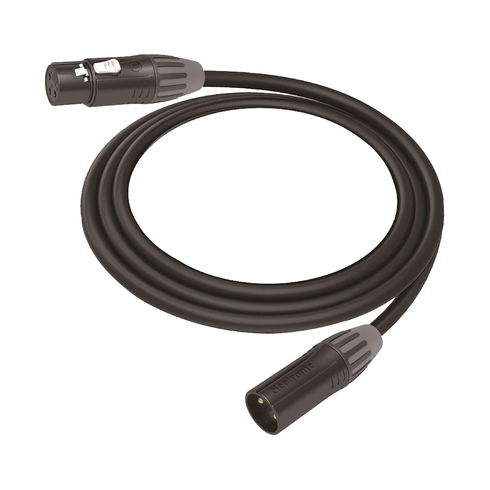 Cable XLR | 3 polos | Conector Hembra-Macho | Serie M |??Carcasa Negra |??Contactos Dorados | Ideal para Microfon??a | Longitud 10m