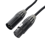 Cable XLR | 3 polos | Conector Hembra-Macho | Serie M |??Carcasa Negra |??Contactos Dorados | Ideal para Microfon??a | Longitud 3m