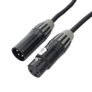 Cable XLR | 3 polos | Conector Hembra-Macho | Serie M |??Carcasa Negra |??Contactos Dorados | Ideal para Microfon??a | Longitud 3m