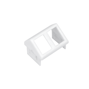 Adaptador para Placa de Pared CT, de Dos Salidas, Angulado, Color Blanco
