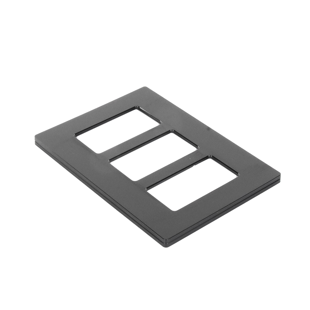 Tapa Color Blanco Negro para interruptor o dimmer Lutron, 3 gang, limpio y moderno - Imagen 3