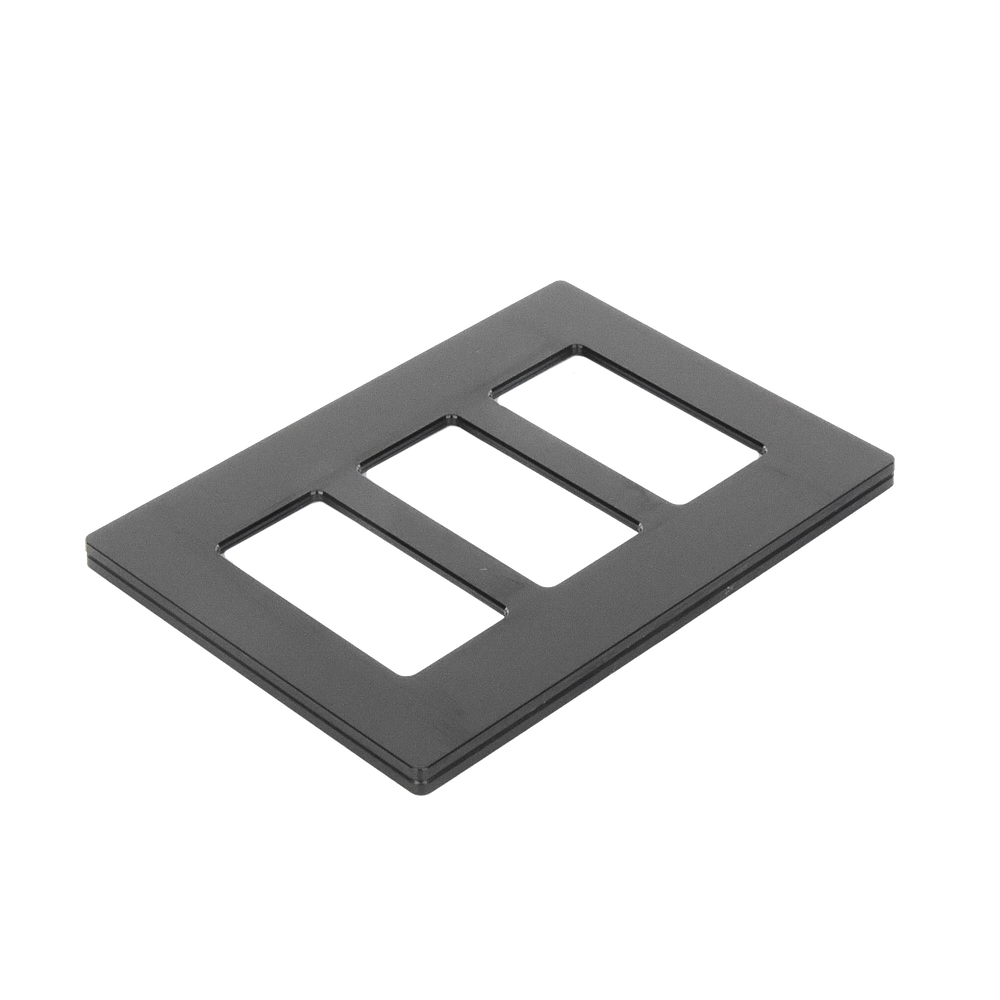 Tapa Color Blanco Negro para interruptor o dimmer Lutron, 3 gang, limpio y moderno - Imagen 5
