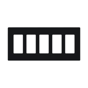 Placa de pared 5 espacios, para atenuador (dimmer), switch ó control remoto PICO inalámbrico